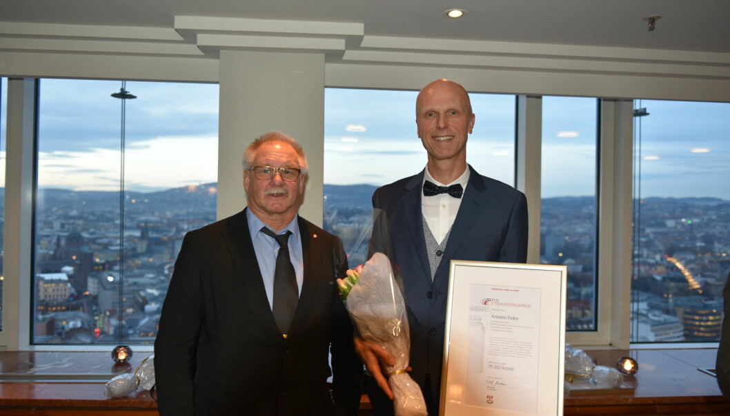 F.v. Ulf Madsen, leder av FLT og Arnstein Fedøy (foto: Marit Gabler). F.v. Ulf Madsen, leder av FLT og Arnstein Fedøy (foto: Marit Gabler).