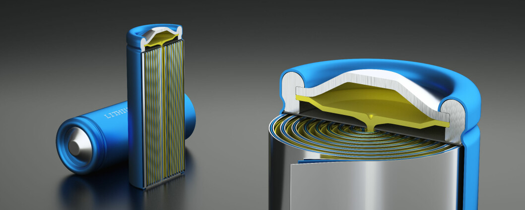 Utsnitt av en battericelle (foto: Shutterstock): Utsnitt av en battericelle (foto: Shutterstock):
