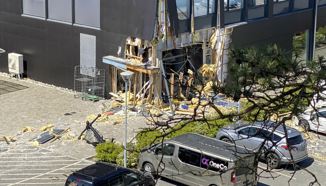 Eksplosjonen forårsaket store skader (foto:Tor Erik Schrøder/NTB Scanpix).: Eksplosjonen forårsaket store skader (foto:Tor Erik Schrøder/NTB Scanpix).:
