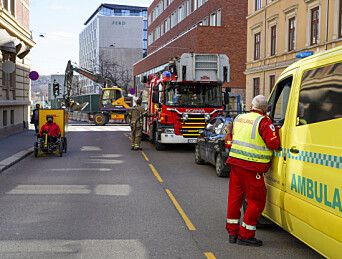Nødetatene i arbeid under en brann på Ruseløkka skole i Oslo. Nødetatene i arbeid under en brann på Ruseløkka skole i Oslo.