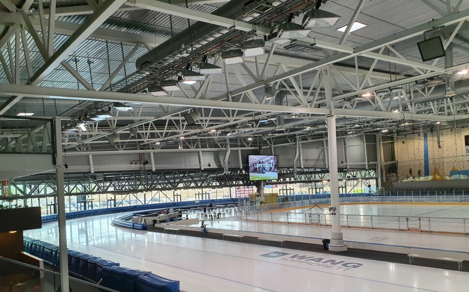 Sørmarka Arena innvendig, slik den framstår i ordinær drift.