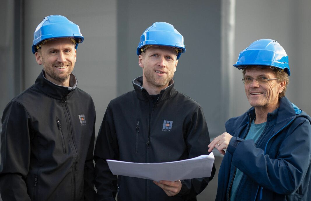 De tre gründerne i Safezone; (fra venstre) Christian Sesseng, Espen Daaland Wormdahl og Geir Drangsholt er ikke redd for å ta sats med sitt nye branntekniske rådgivningsfirma.