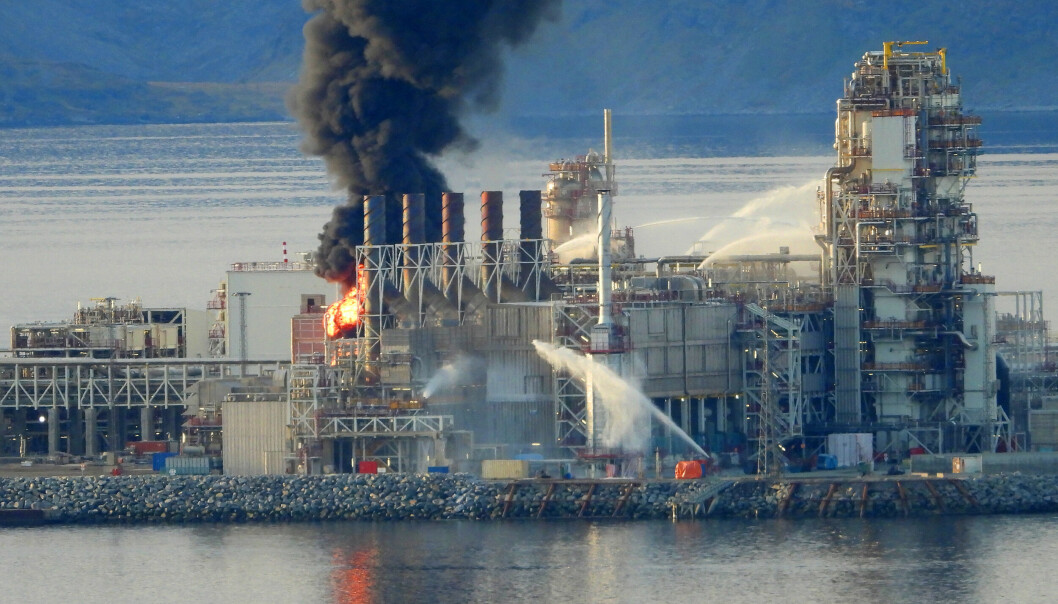 Det brant heftig på Equinors anlegg Hammerfest LNG på Melkøya i slutten av september 2020. Det brant heftig på Equinors anlegg Hammerfest LNG på Melkøya i slutten av september 2020.