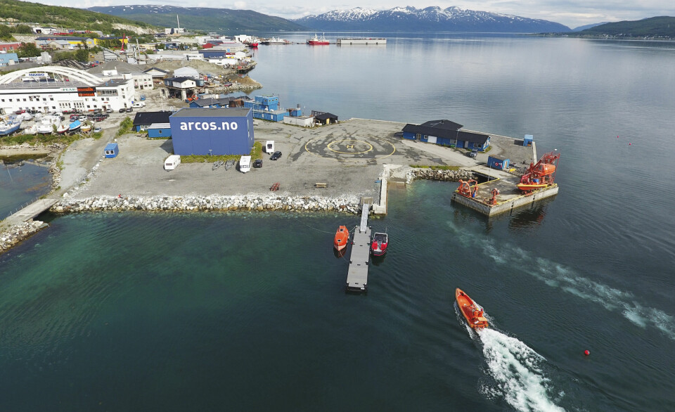 Dronebilde av Arcos sine fasiliteter i Tromsø.