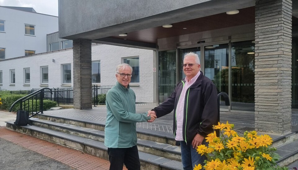 Klas Rønning (til venstre) og Terje Lillehauge (til høyre) etter et vellykket prosjekt ift. skreddersydde nettkurs i forebyggende brannvern ved NHH (Norges Handelshøyskole. Klas Rønning (til venstre) og Terje Lillehauge (til høyre) etter et vellykket prosjekt ift. skreddersydde nettkurs i forebyggende brannvern ved NHH (Norges Handelshøyskole.